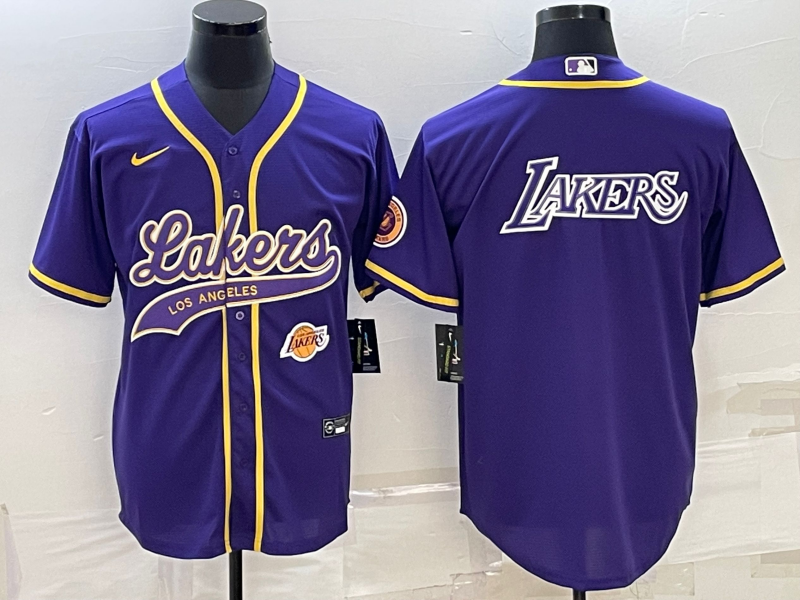 Nike 2023 Men Los Angeles Lakers Blank purple NBA Jersey style 6